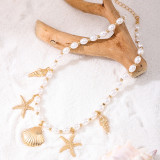 Gold Vacation Pearls Decor Necklaces