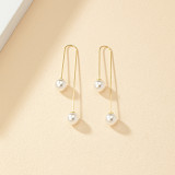 Gold Daily Pearls Decor Earrings