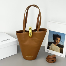 Brown Daily Letters Metal Accessories Trim Bags