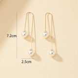 Gold Daily Pearls Decor Earrings