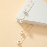 Gold Daily Pearls Decor Earrings