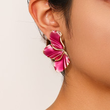 Purple Daily Leaves Irregular Earrings