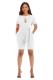 White Sexy Fashion bandage Patchwork Solid Hollow Short Sleeve O Neck 
