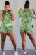 Camouflage Fashion Casual Two Piece Suits Camouflage Bandage Slim fit Regular Short Sleeve Two-Piece