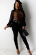 Brown O Neck Long Sleeve Print Patchwork
