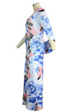 Decorative pattern knitting Street V Neck Floral Print Flowers Plus Size 