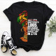 Black Fashion Casual Print Basic O Neck Tops