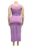 Black Fashion adult Sexy O Neck Bandage Two Piece Suits Solid