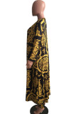 Gold Casual Printed Blending Two-piece Pants Set(Without T-shirt)