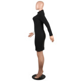 As Show Long Sleeves O neck Step Skirt skirt Club Dresses