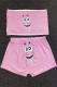 Pink Sexy Print Strapless Sleeveless Short Two Pieces