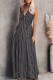 Black Fashion Street Print Patchwork V Neck A Line Dresses