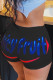 Black Elastic Fly Low Print Straight shorts Bottoms