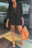 Milky Casual Leopard Patchwork Turndown Collar Long Sleeve Two Pieces