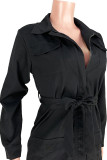 White Turndown Collar Zippered Bandage Solid Pure Long Sleeve Coats & Cardigan