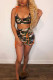 Camouflage Fashion Active adult Patchwork Print Camouflage Bandage Two Piece Suits Hip skirt Sleeveless Two Pieces
