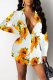 White Casual Print Patchwork Turndown Collar Shirt Dress Dresses