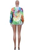 Multi-color hooded Print Print Long Sleeve Sweats & Hoodies