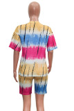 Purple and green Sexy V Neck Striped Print Stripe Plus Size