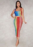 As Show Brief Cute O-Neck Sleeveless Pencil skirt Two Piece Dresses