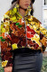 Multicolor Fashion Casual Print Basic Mandarin Collar Outerwear