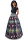 As Show-3 Bohemian Brief Cute O-Neck Short Sleeve Fit and Flare Long Two Piece Clothes