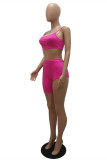 Blue Fashion Sexy Suspender Top And Shorts Two-piece Set