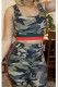 Camouflage Fashion Casual crop top Slim fit Two Piece Suits Camouflage Skinny Two-piece Pants Set