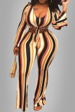 Stripe Street Striped Loose Long Sleeve Two Pieces