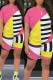 Pink Fashion Active Casual O Neck Geometric Plus Size