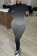 Black Casual Print Patchwork Turtleneck Long Sleeve Two Pieces