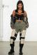 Army Green Elastic Fly Sleeveless Mid bandage Solid Patchwork Harlan pants Pants Pants