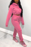 Orange Street Solid Hooded Collar Long Sleeve Two Pieces