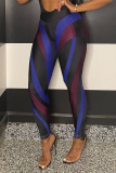 Pink Sexy Print Patchwork Skinny High Waist Pencil Full Print Bottoms