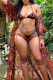 Red Black Sexy Print Patchwork Swimwears