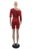White Fashion Casual Solid Basic V Neck Half Sleeve Two Pieces
