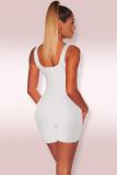 White Fashion Sexy Solid Sleeveless Slip 