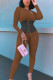 Coffee Street Patchwork Bandage Patchwork O Neck Skinny Jumpsuits
