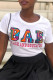 White Fashion Casual Letter Print Basic O Neck T-Shirts