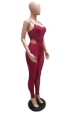 Colorful Blue Sexy Solid Mesh Spaghetti Strap Sleeveless Two Pieces