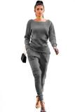 White Casual Fashion Slim fit Solid Two Piece Suits Patchwork pencil Long Sleeve