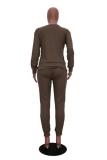 White Casual Fashion Slim fit Solid Two Piece Suits Patchwork pencil Long Sleeve