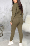 Grey Sexy Solid Patchwork O Neck Long Sleeve Two Pieces