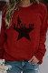 Red Casual Street Letter Print The stars Pullovers Basic O Neck Tops