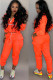 Orange Street Patchwork Two Piece Suits Solid Fluorescent pencil Long Sleeve Two-piece Pants Set