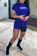 Blue Fashion Work Black Grey Blue Sleeve Short Sleeves O neck Lantern skirt skirt Print Dresses