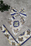 Colour Sexy Print Patchwork Strapless Sleeveless Two Pieces
