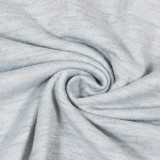 Grey Elastic Fly Mid Letter Loose Pants Two-piece suit