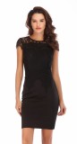 Black O-Neck Short Sleeve A-Line skirt Summer Dresses