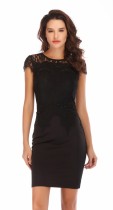 Black O-Neck Short Sleeve A-Line skirt Summer Dresses